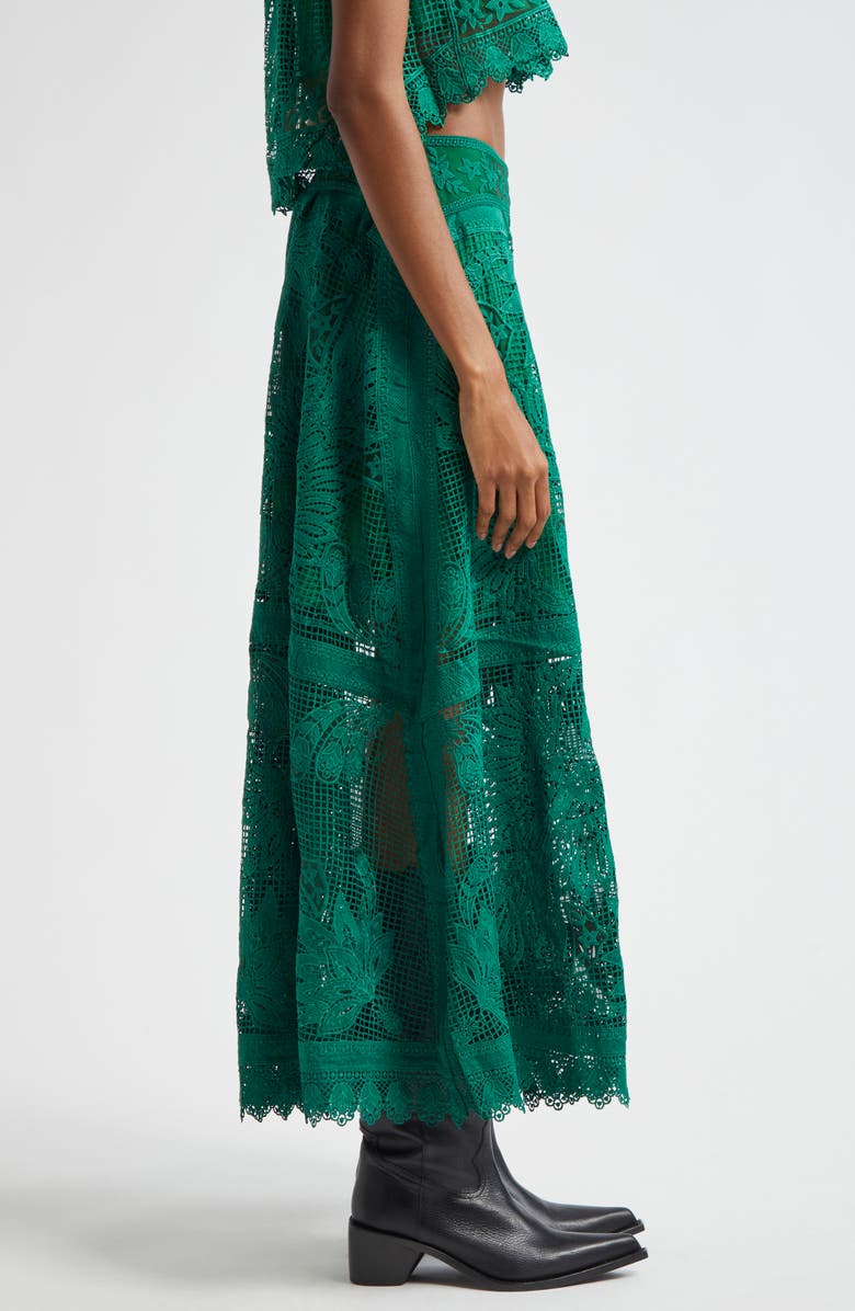 FARM Rio Toucan Guipure Lace Maxi Skirt, Alternate, color, 