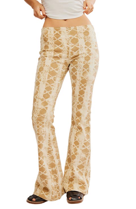 Penny Print Flare Hem Pants