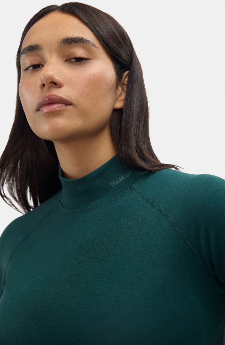Halfdays Clare Mock Neck Base Layer Top, Alternate, color, Alpine