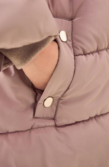 Kids' Hooded Puffer Coat with Faux Fur Trim