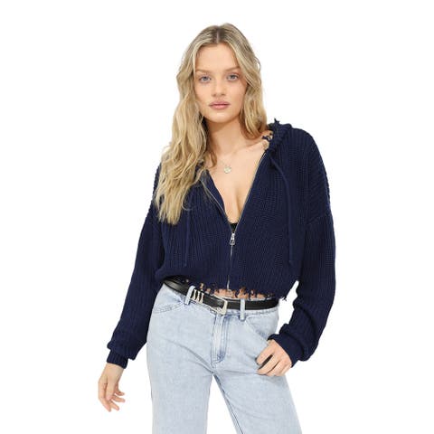 Another Love Fringe Zip Knit