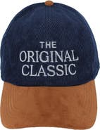 Trafalgar 's The Original Classic 5 Panel Corduroy Baseball Hat with Faux Suede Brim