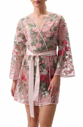 Rya Collection Bouquet Embroidered Tie Waist Cover-Up Robe