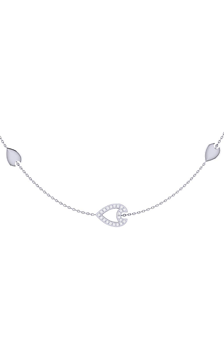 LuvMyJewelry Avani Raindrop Layered Sterling SIlver Diamond Necklace, Alternate, color, 