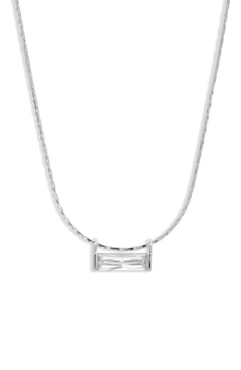 Cubic Zirconia Bar Necklace