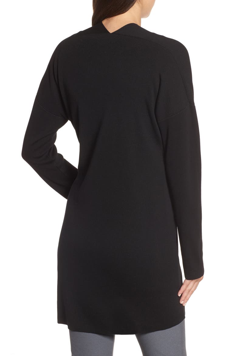 Long Belted Cardigan, Alternate, color, BLACK