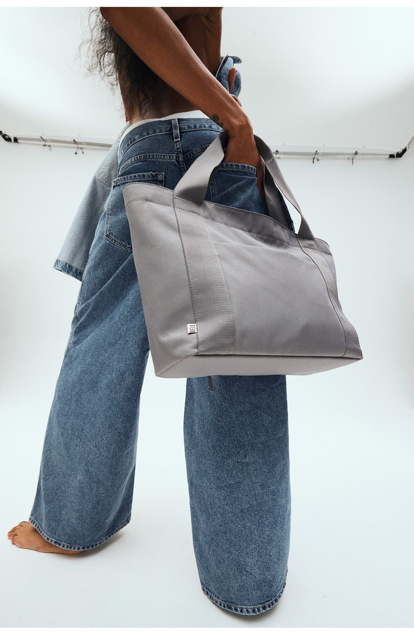 Béis The BÉISics Water Repellent Tote, Alternate, color, Grey