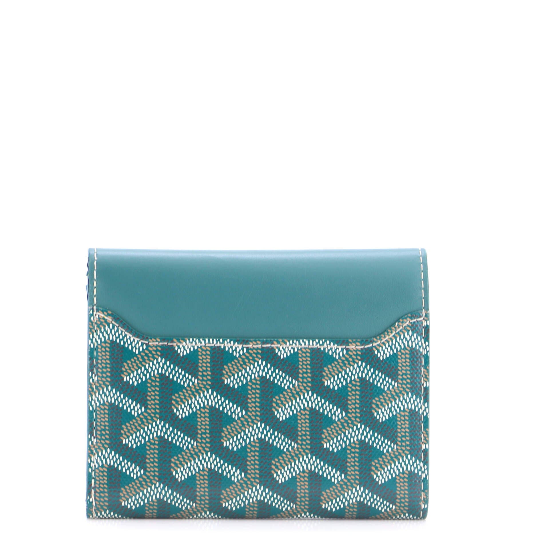 Pre-Owned Goyard Saint Gabriel Wallet Coated Canvas and Leather Compact, Alternate, color, Green