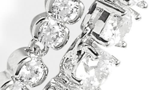 Nordstrom Cubic Zirconia Double Strand Tennis Necklace In Silver