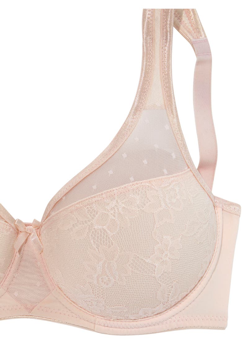 Lace Overlay T-Shirt Bra, Alternate, color, Rose