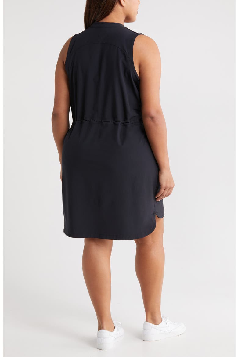 In Flight Zip-Up Minidress, Alternate, color, BLACK