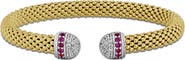 Julianna B. Cubic Zirconia Popcorn Open Bangle Bracelet