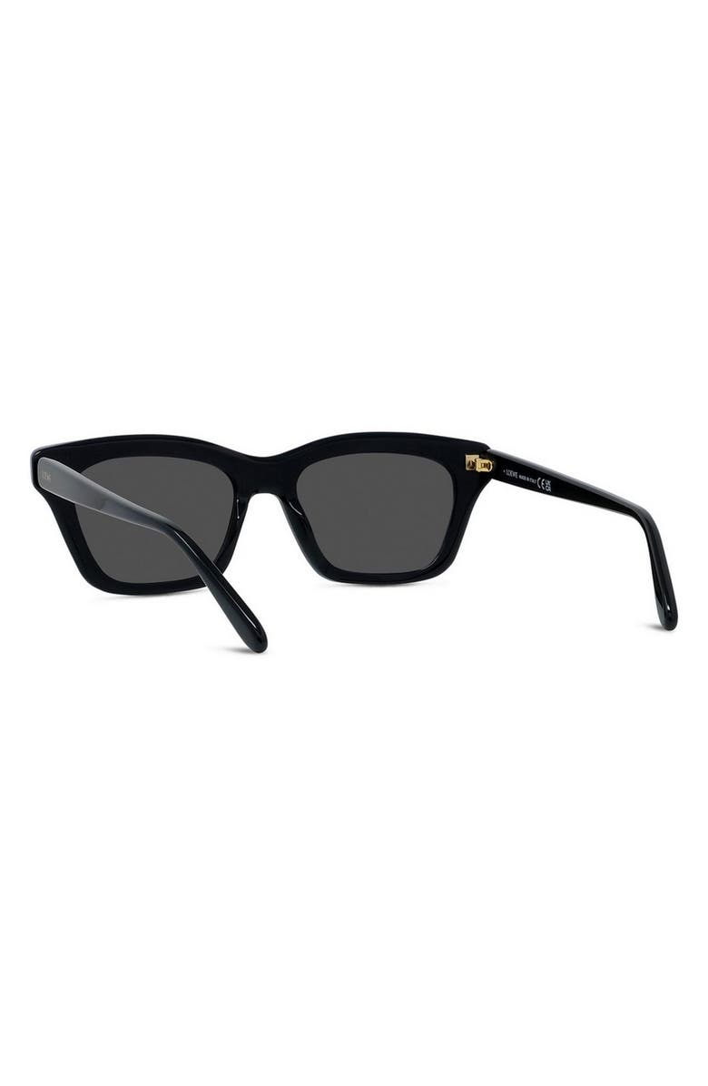 Loewe Slim 53mm Rectangular Sunglasses, Alternate, color, Shiny Black / Smoke