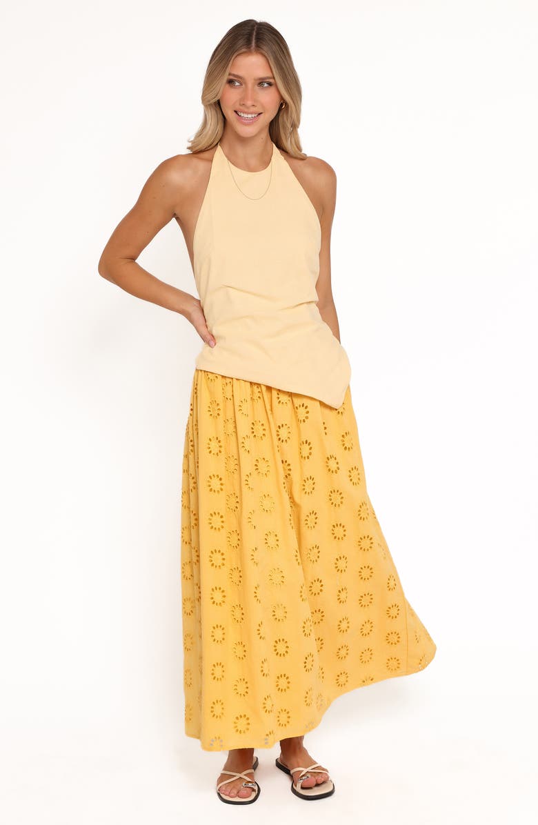 Petal & Pup Dillon Cotton Eyelet Skirt, Alternate, color, Mango