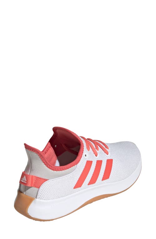 Adidas Originals Adidas Cloudfoam Pure Running Shoe In White/preloved Scarlet/grey