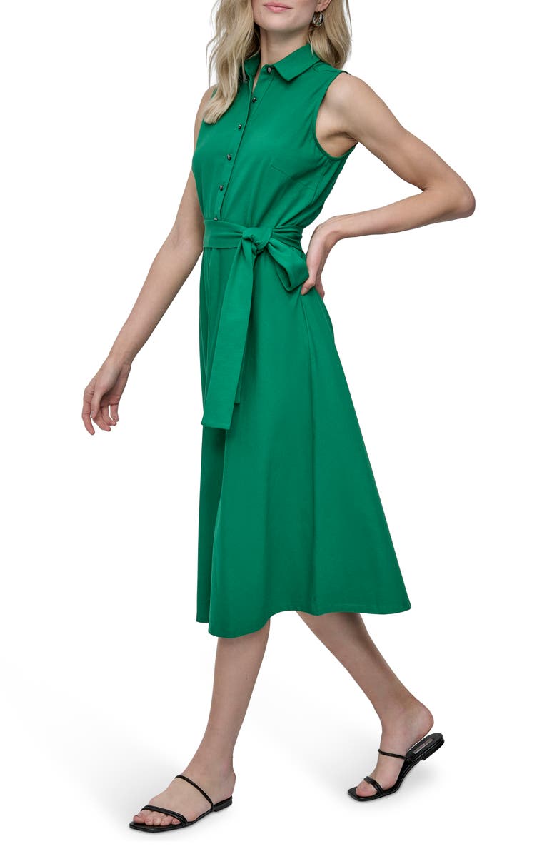 DKNY Tie Waist Shirtdress, Alternate, color, Clover