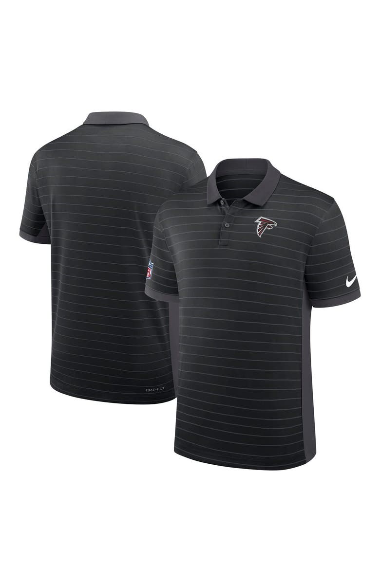 Nike Men's Nike Black Atlanta Falcons Sideline Victory Stripe Performance Polo, Alternate, color, Black