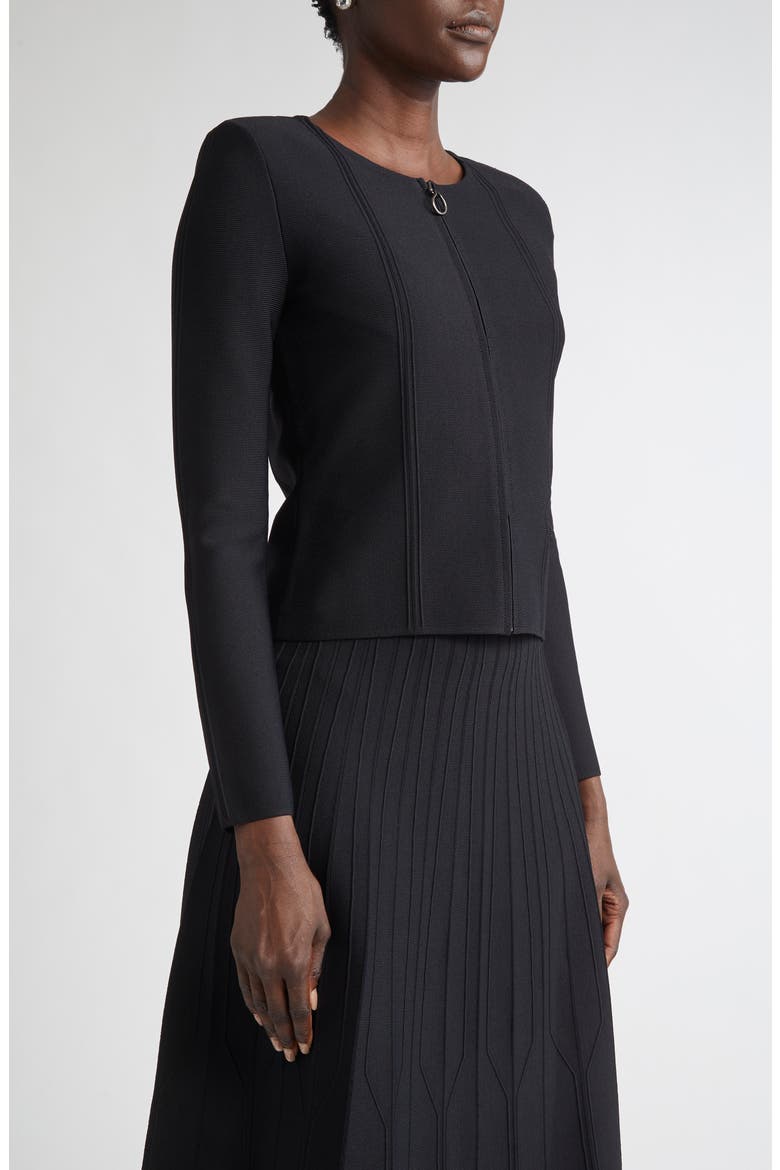 Structured Knit Jacket, Alternate, color, BLACK