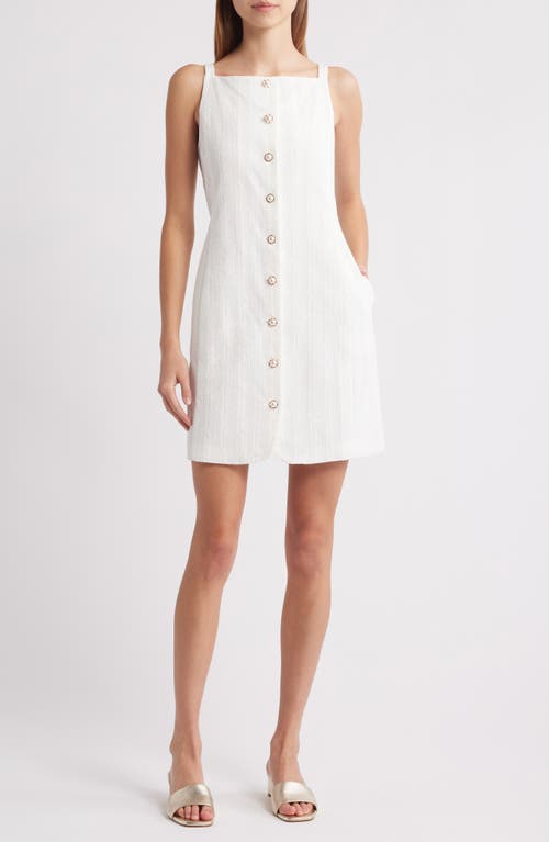 CHARLES HENRY CHARLES HENRY TEXTURED STRIPE COTTON MINIDRESS