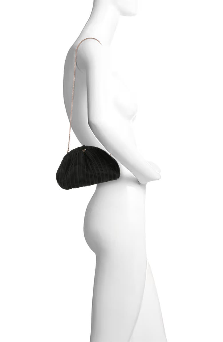 Jewel Badgley Mischka Vale Pleated Tulle and Satin Mini Pouch Clutch, Alternate, color,