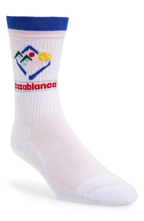 Casablanca Fuji Icon Crew Socks In White