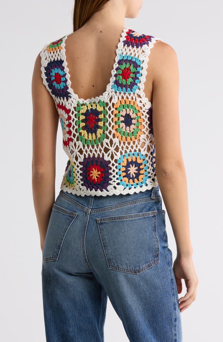 Cotton Emporium Crocheted Patch Tank, Alternate, color,