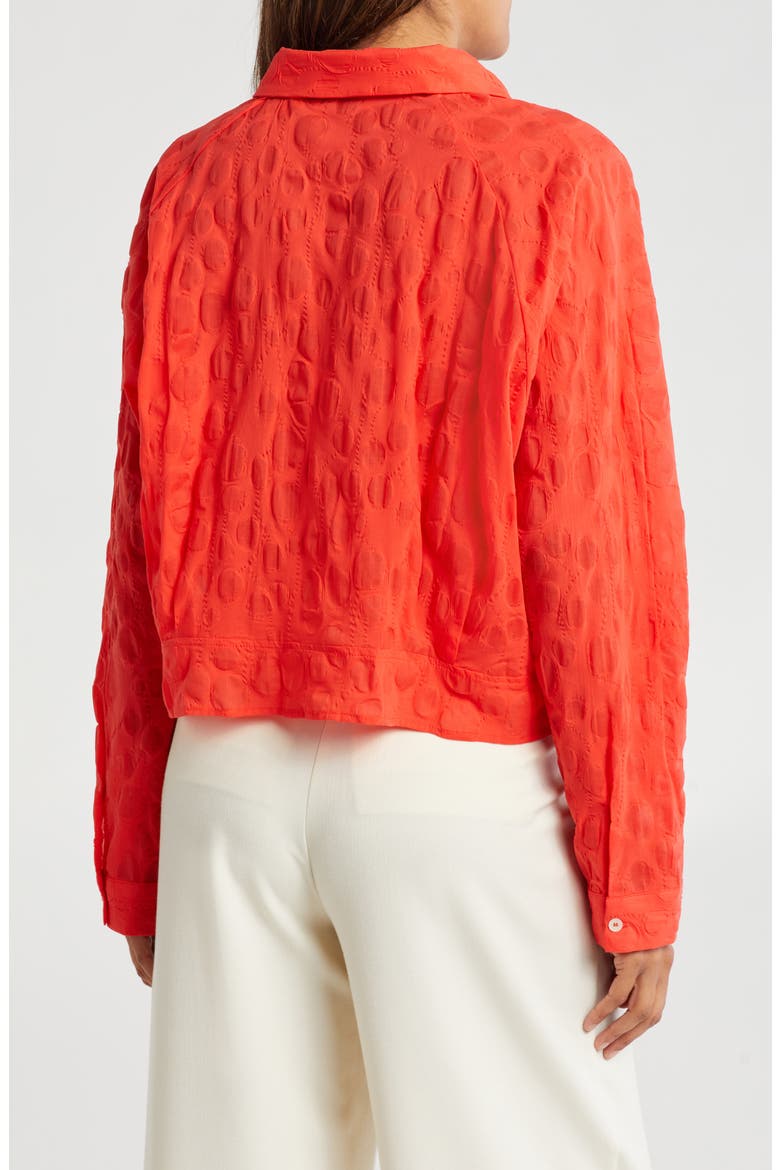 Tie Hem Button Front Shirt, Alternate, color, CORAL