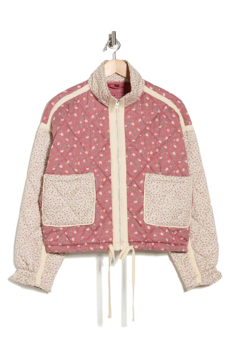 BLANKNYC Bloom Bash Quilted Bomber Jacket, Alternate, color, Blushing Bloom