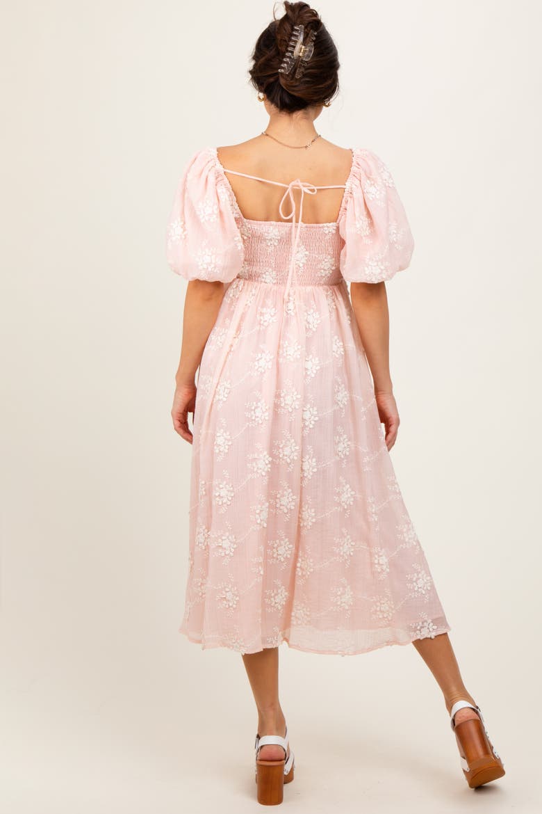 Textured Midi Dress, Alternate, color, Pink