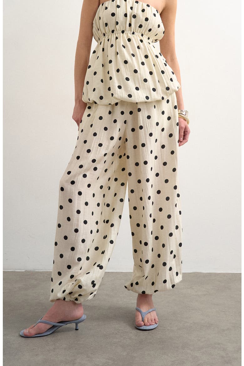 Dot Balloon Pants, Main, color, WHITE