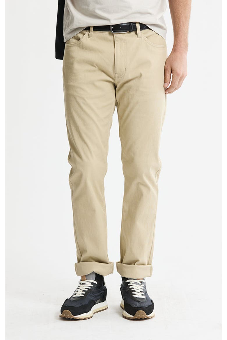 Cotton Silk Blend Stretch 5-Pocket Pants, Main, color, Khaki