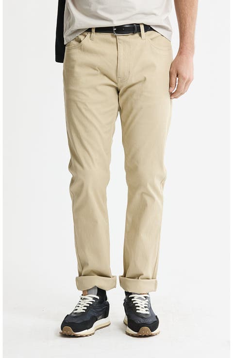Cotton Silk Blend Stretch 5-Pocket Pants
