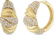 Bony Levy 18K Gold Cleo Diamond Hoop Earrings, 10mm (Online Trunk Show)