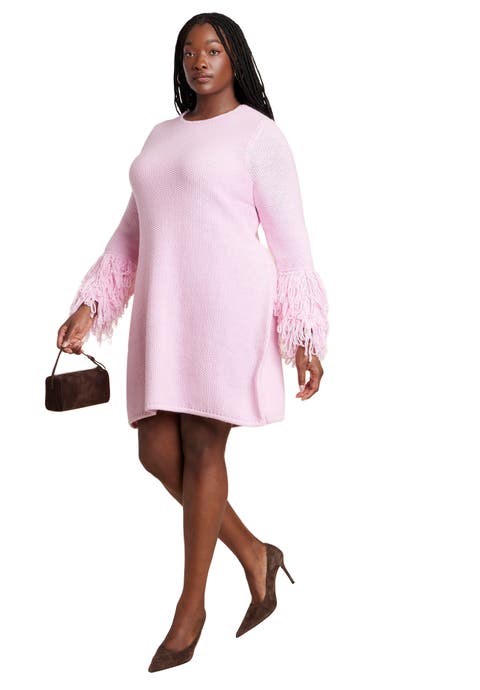 Textured Sleeve Mini Dress (Plus)