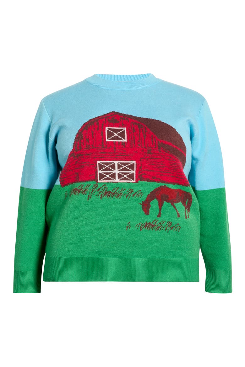 Kelsey's Farm Jacquard Sweater, Alternate, color, KELLY-BLUE-MULTI