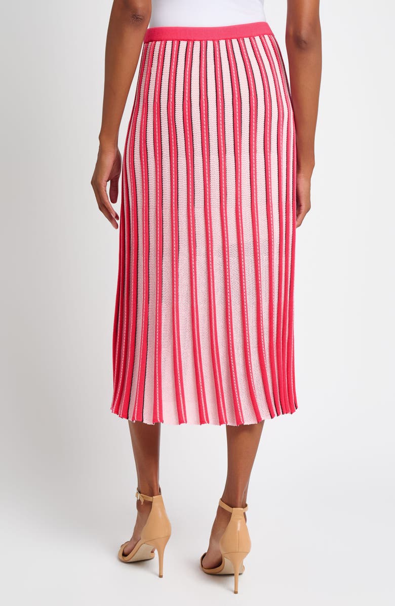 Ming Wang Pointelle Stitch A-Line Sweater Skirt, Alternate, color, Vibrant Fuchsia/ Multi