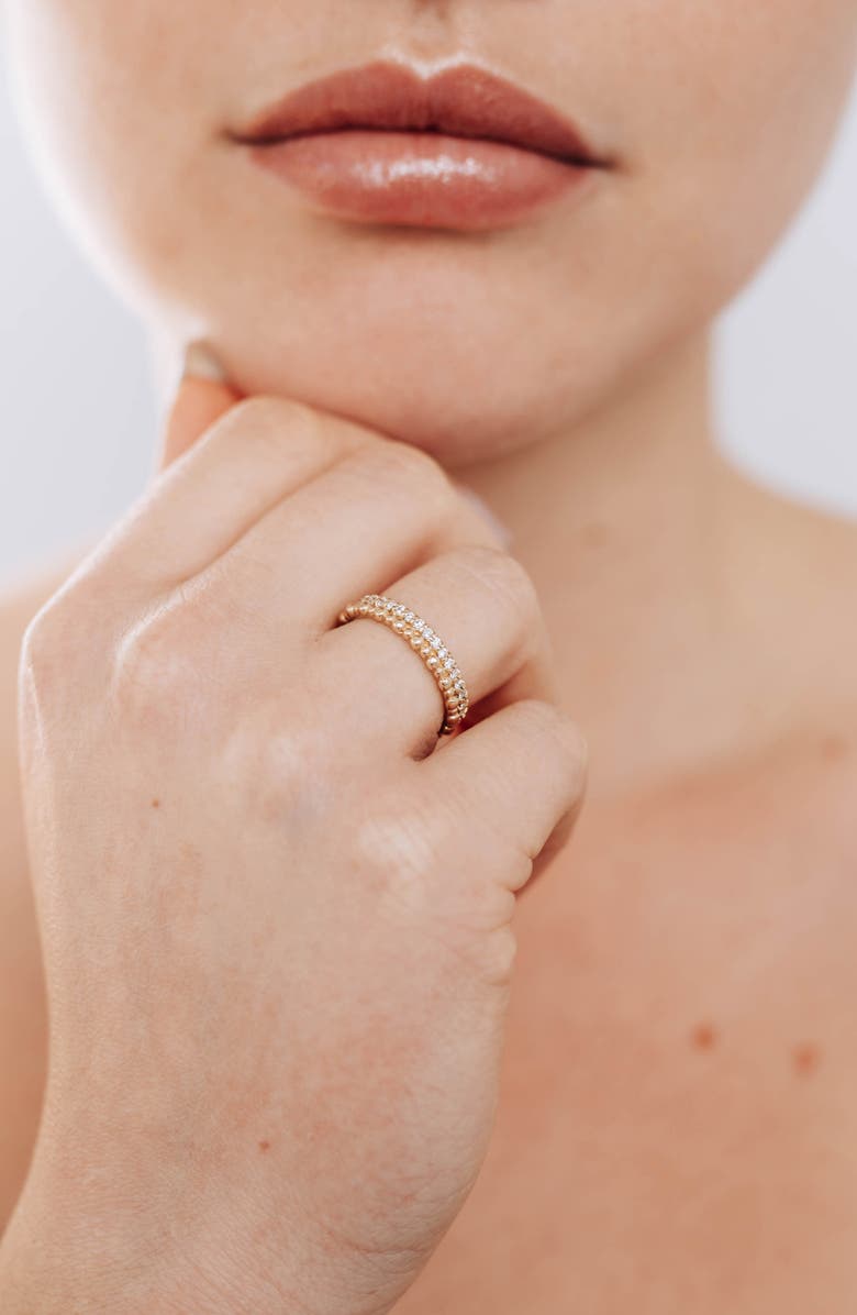 Anzie Dew Drop Pavé Diamond Double Eternity Band, Alternate, color, Gold/ Diamond