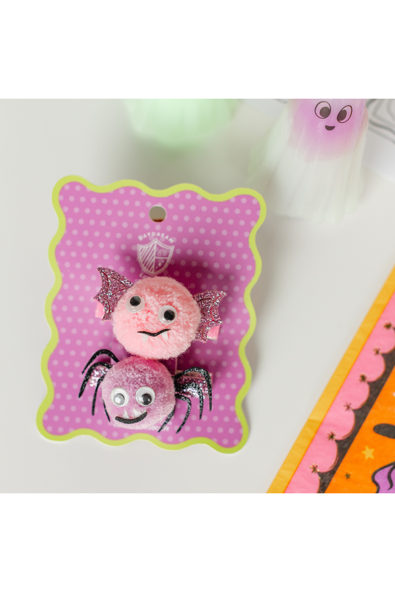 Monster Mash Fuzzy Bat + Spider Halloween Hair Clip Set, Alternate, color, Assorted Pre-Pack