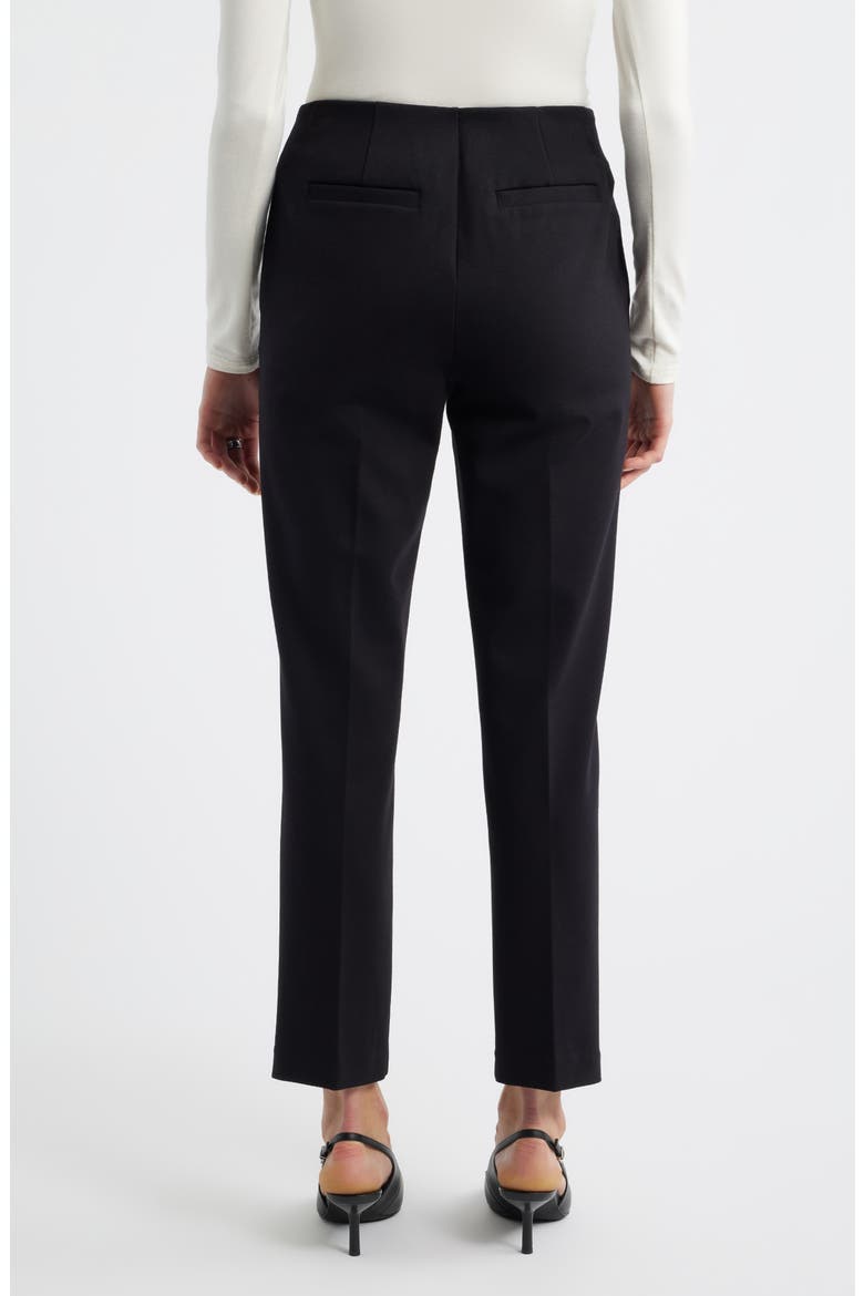 Pintuck Pleat Front Slim Leg Pants, Alternate, color, BLACK