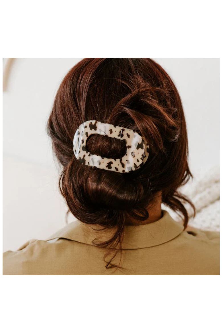 Medium Flat Round Hair Clip, Alternate, color, BLONDE TORTOISE
