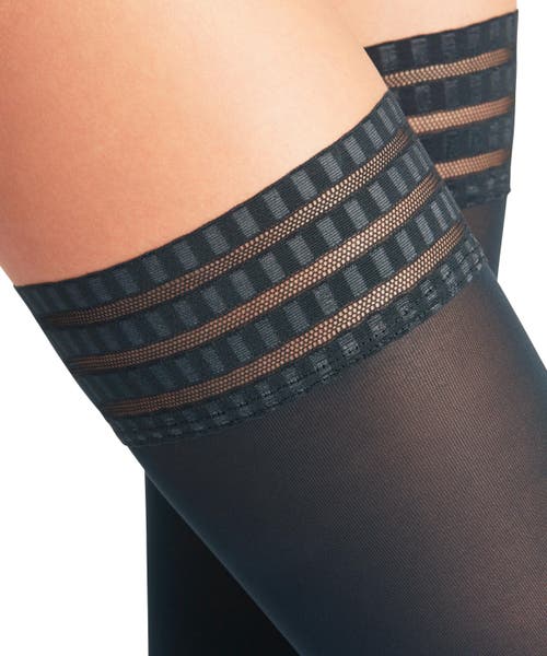 Falke Pure Matt 50 Denier Semi Opaque Thigh Highs In Gray