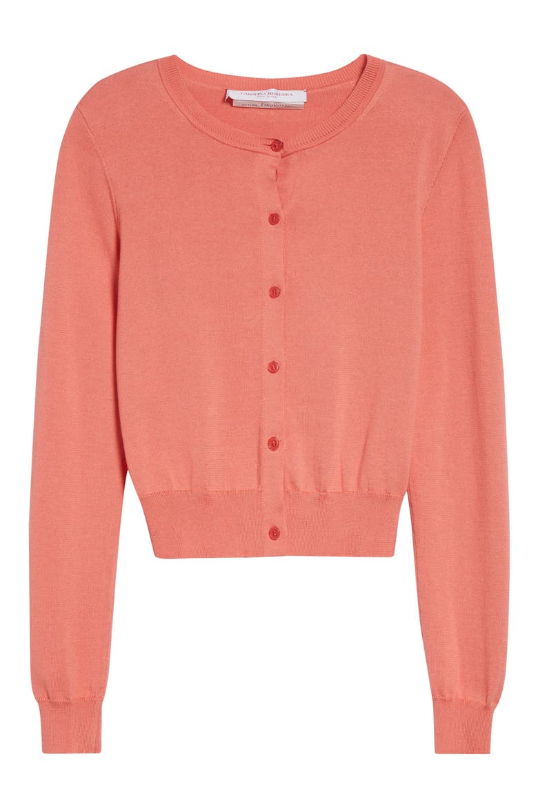 Silk & Cotton Cardigan, Alternate, color, SUNSET