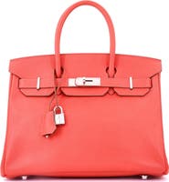 Pre-Owned Hermes Birkin Handbag Pink Epsom with Palladium Hardware 30