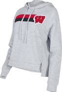 CONCEPTS SPORT Women's Concepts Sport Gray Wisconsin Badgers Cedar Tri-Blend Raglan Pullover Hoodie