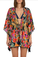 Change of Scenery Audrey Short Drawstring Caftan Cover-Up
