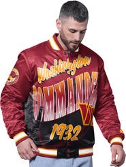 STARTER Men's Starter Burgundy Washington Commanders Pass Rush Varsity Full-Snap Jacket