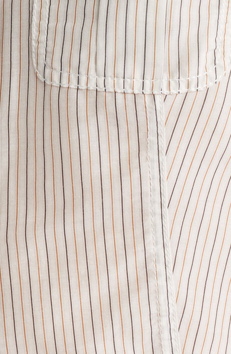 FRAME The Stripe Cotton & Silk Utility Shirt, Alternate, color, Cream Multi
