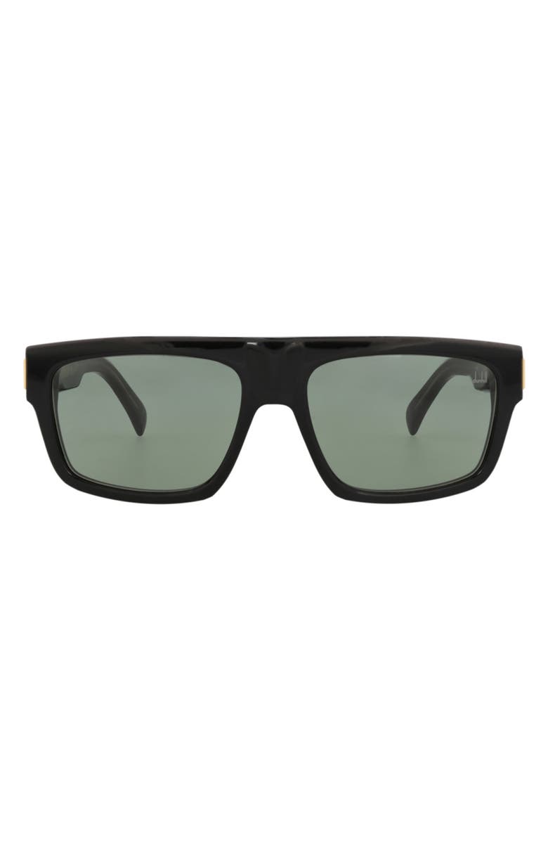 Dunhill 57mm Square Sunglasses, Main, color, Black / Green