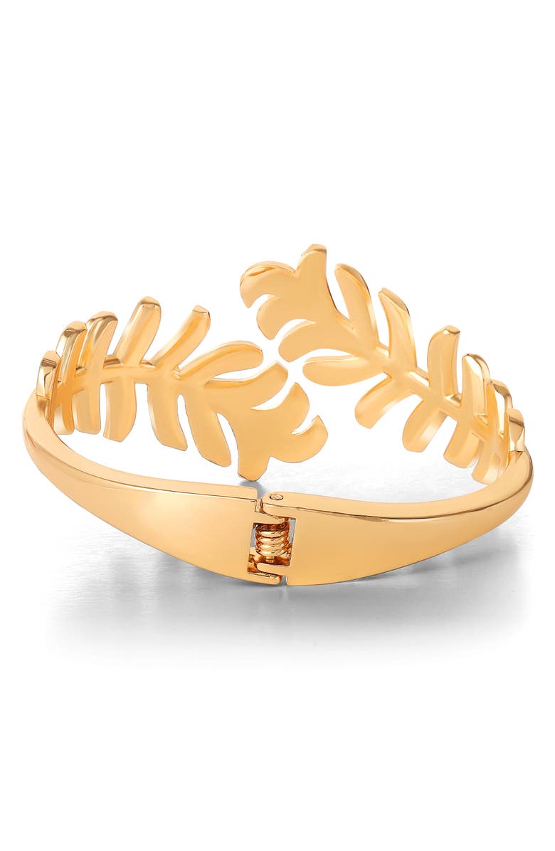 Jessica Simpson Leaf Shaped Bracelet, Alternate, color, Gold