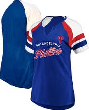 PROFILE Women's Profile Royal Philadelphia Phillies Arched Notch Neck T-Shirt
